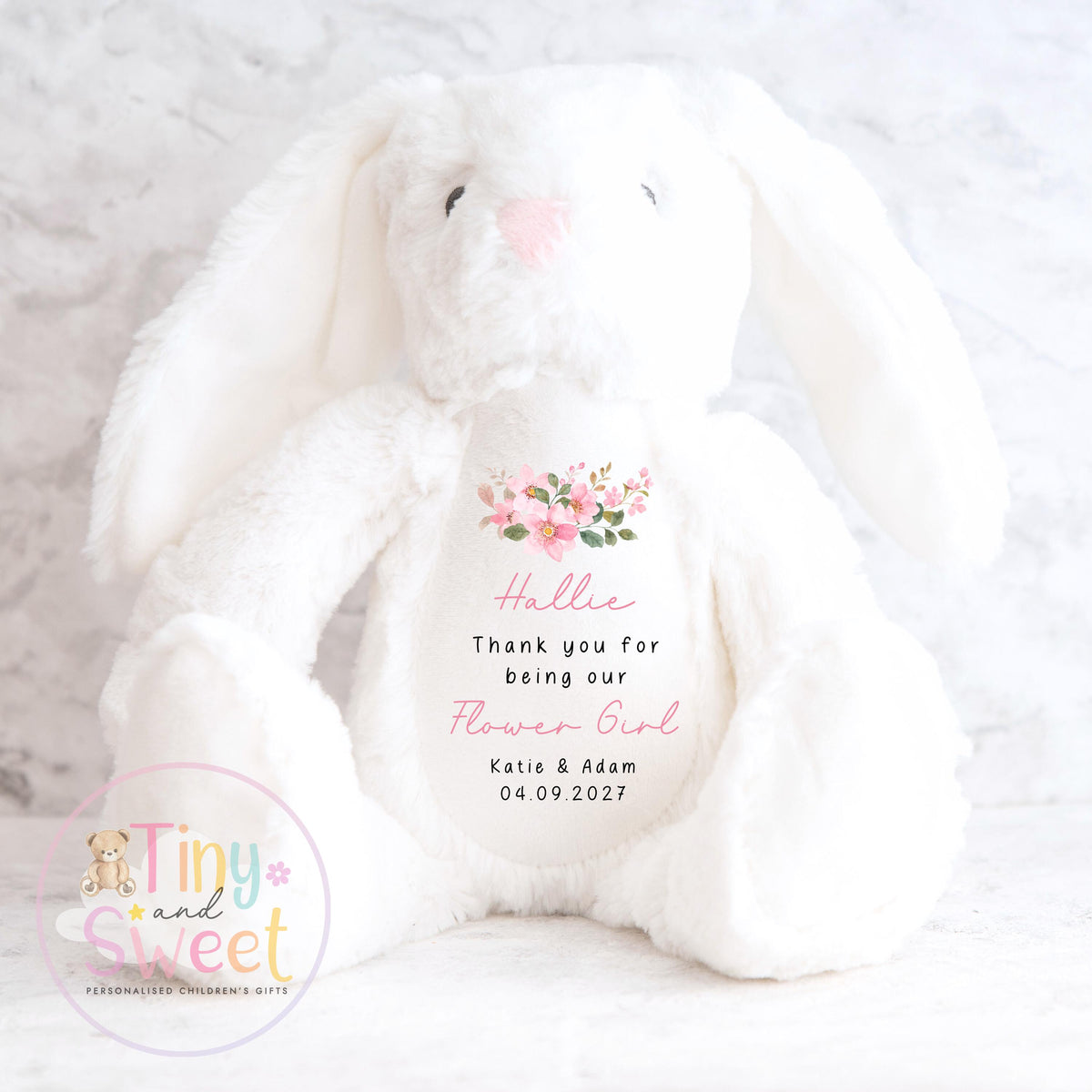 Personalised Flower Girl Bunny, Flower Girl Gift, Thank you for being my flower girl Bunny, Personalised Soft Toy, Flower Girl Proposal