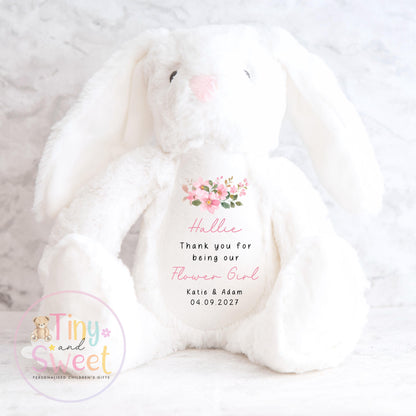 Personalised Flower Girl Bunny, Flower Girl Gift, Thank you for being my flower girl Bunny, Personalised Soft Toy, Flower Girl Proposal
