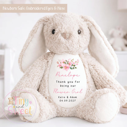 Personalised Flower Girl Bunny, Flower Girl Gift, Thank you for being my flower girl Bunny, Personalised Soft Toy, Flower Girl Proposal