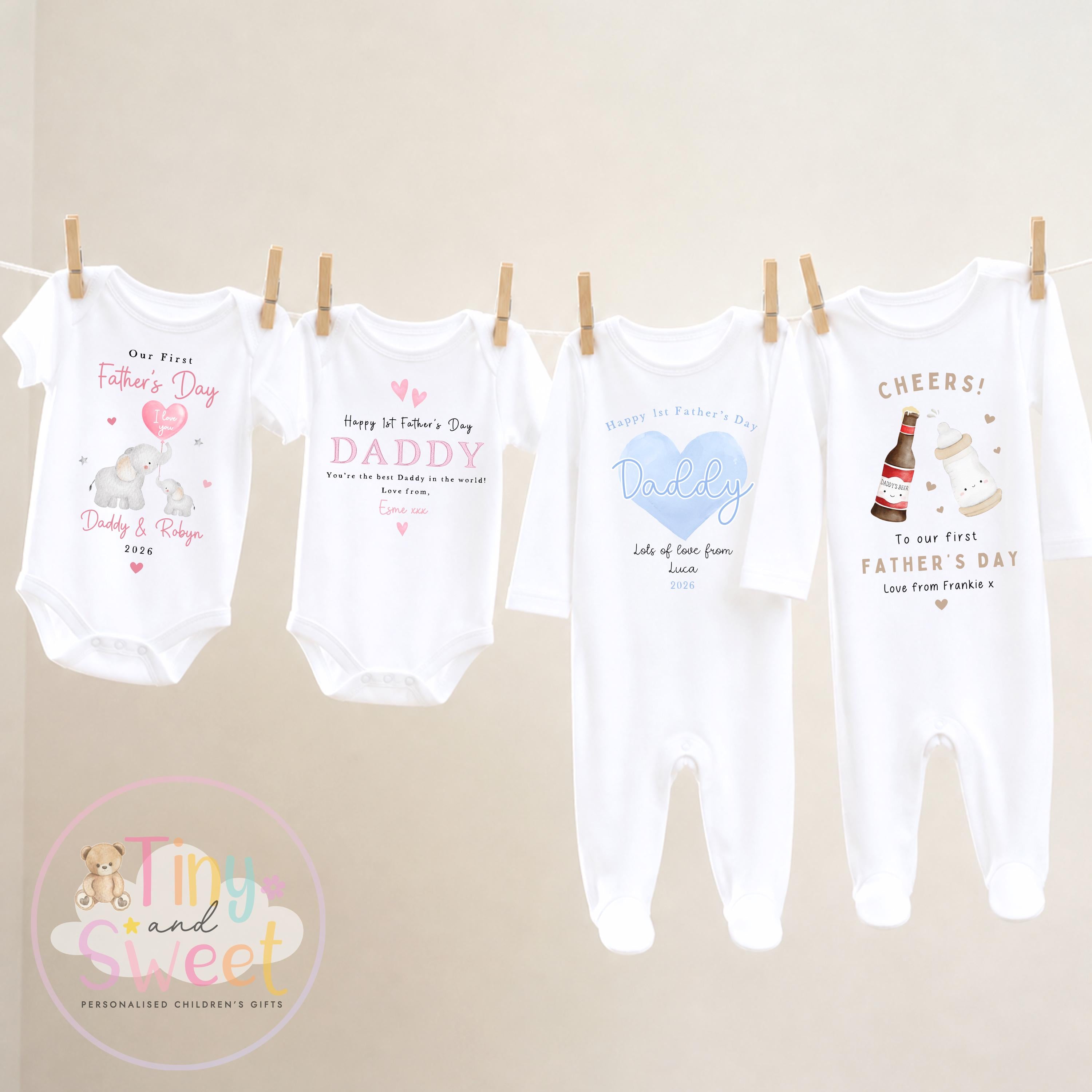 Fathers Day Sleepsuit, 1st Fathers Day as My Daddy, New Dad Gift, Fathers Day, Dad, Sleepsuit Babygrow Bodysuit Dada Babybgrow