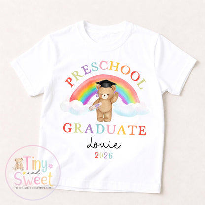 Personalised Nursery Graduation T Shirt, Boys &amp; Girls, Pre School Keepsake, Nursery Leavers T Shirt, Nursery Keepsake Leaver Gift