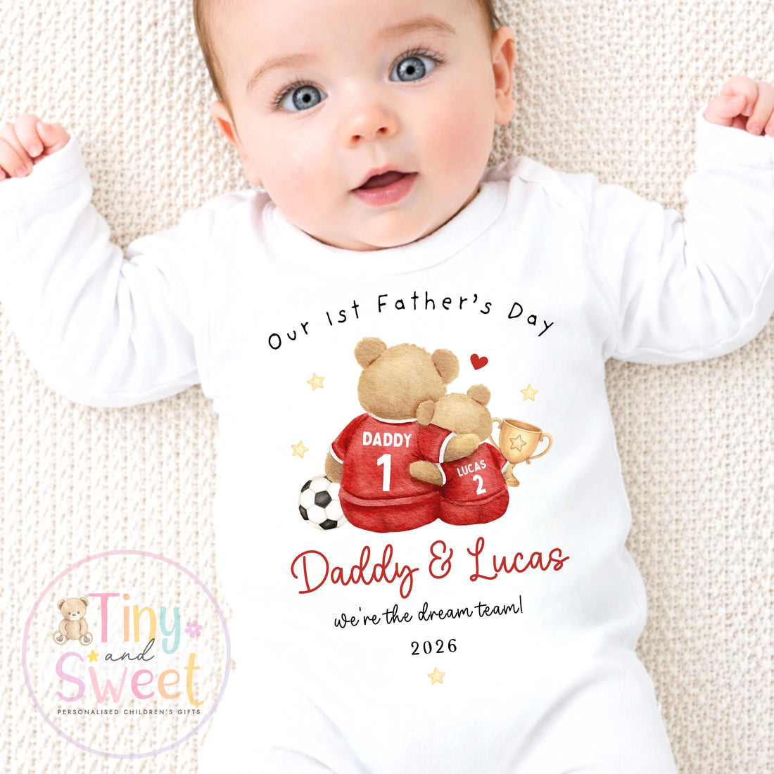 First Father’s Day Football Baby Sleepsuit, 1st Father’s Day as My Daddy Babygrow, New Dad Gift, Father’s Day Bodysuit, Baby Outfit
