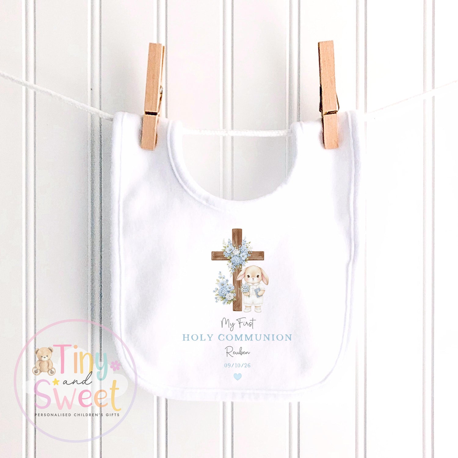 Personalised First Holy Communion Babygrow, Baptism Gift, Custom Baby Girl Christening Gift, Cotton Sleepsuit