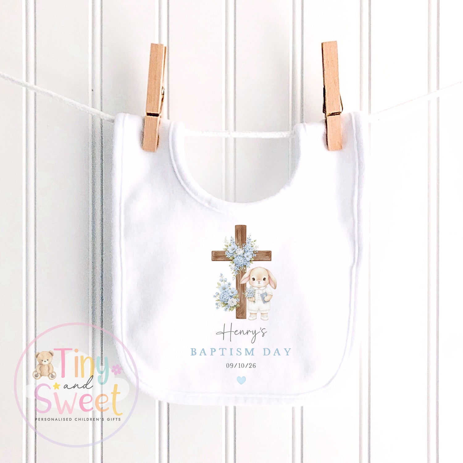 Personalised Christening Babygrow, Baptism Gift, Holy Communion, Custom Baby Girl Christening Gift, Cotton Sleepsuit