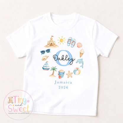 Personalised Holiday T Shirts For Toddler, Kids Holiday Top, Boys holiday Outfit, Girls Airport Outfit, 1st Holiday, 1st Time Flyer, Abroad