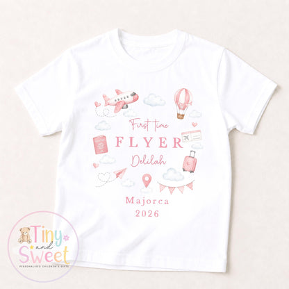 Personalised First Flight Baby Sleepsuit, First Time Flyer T Shirt, Baby’s First Holiday Outfit, Custom Babygrow Gift