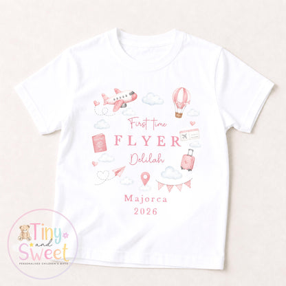Personalised First Flight Baby T Shirt, First Time Flyer Sleepsuit, Baby’s First Holiday Outfit, Custom Babygrow Gift