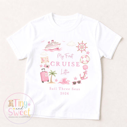 Personalised First Cruise T Shirt or Sleepsuit, First Time Cruiser Bodysuit, Baby’s First Holiday Outfit, Custom Cruise Sleepsuit Gift
