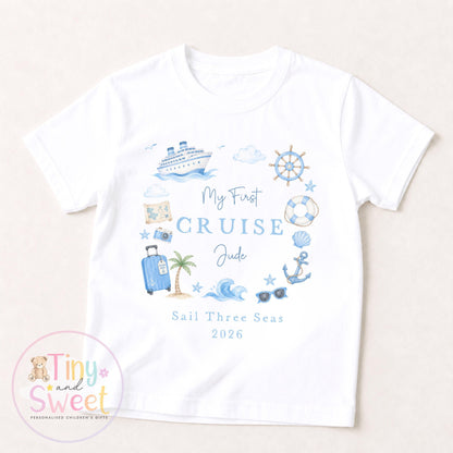 Personalised First Cruise T Shirt or Sleepsuit, First Time Cruiser Bodysuit, Baby’s First Holiday Outfit, Custom Cruise Sleepsuit Gift