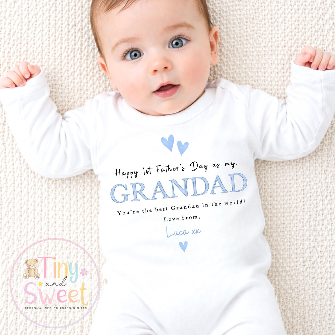 Fathers Day Grandad Sleepsuit, 1st Fathers Day As My Grandad, New Grandad Gift, Fathers Day, 1st Fathers Day Babygrow, Sleepsuit Babygrow
