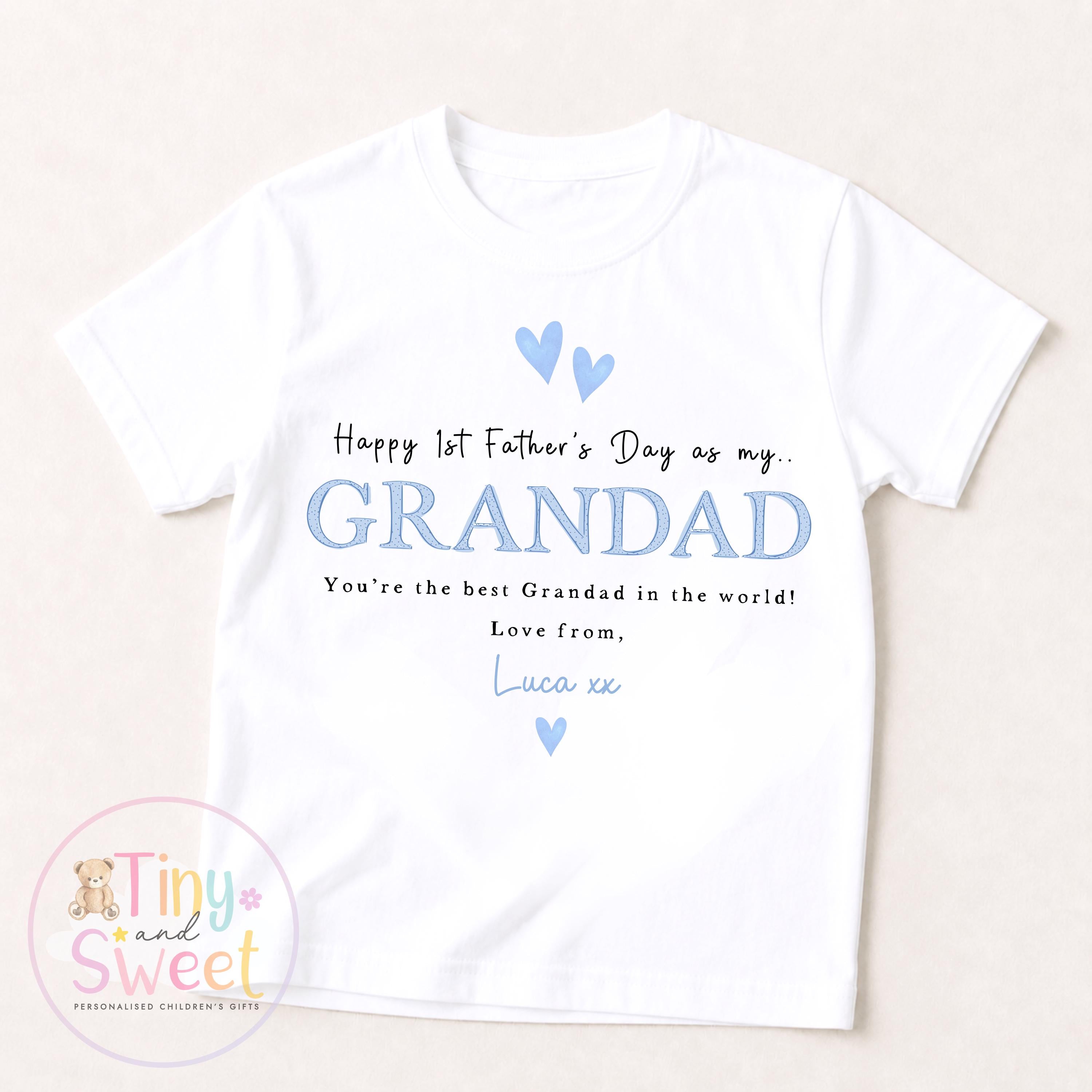 Fathers Day Grandad T Shirt, 1st Fathers Day As My Grandad, New Grandad Gift, Fathers Day, 1st Fathers Day Babygrow, Sleepsuit Babygrow