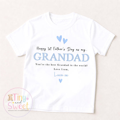 Fathers Day Grandad T Shirt, 1st Fathers Day As My Grandad, New Grandad Gift, Fathers Day, 1st Fathers Day Babygrow, Sleepsuit Babygrow