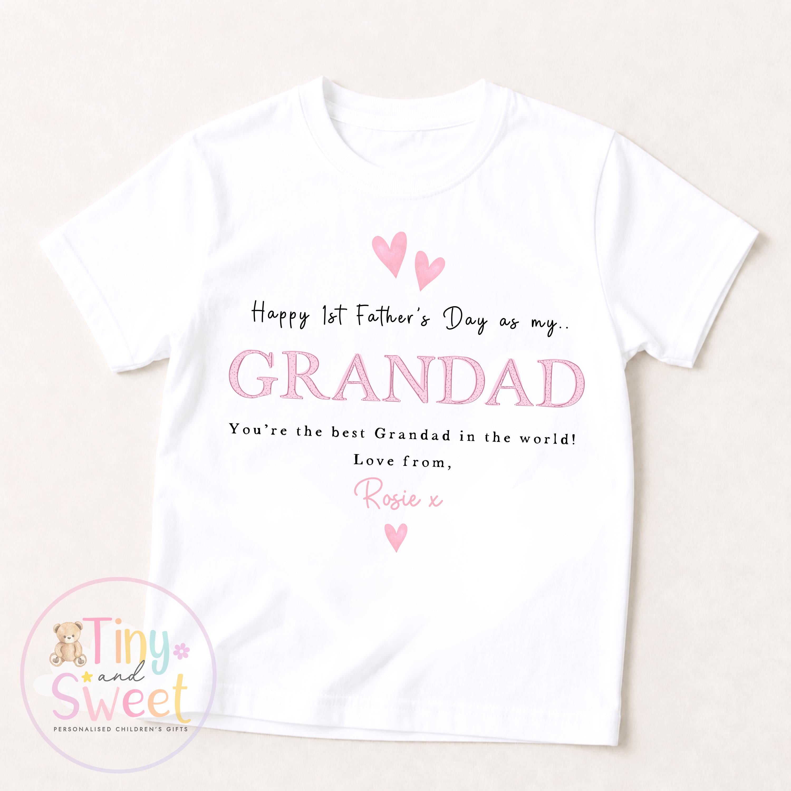 Fathers Day Grandad T Shirt, 1st Fathers Day As My Grandad, New Grandad Gift, Fathers Day, 1st Fathers Day Babygrow, Sleepsuit Babygrow
