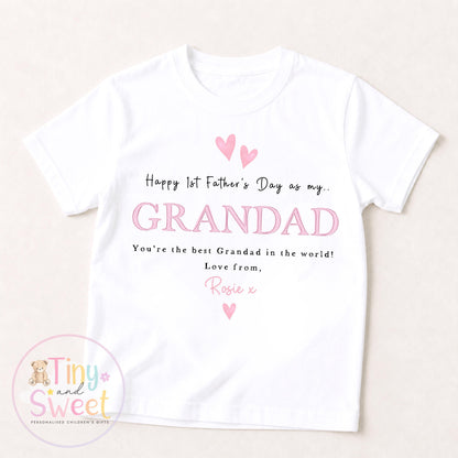 Fathers Day Grandad T Shirt, 1st Fathers Day As My Grandad, New Grandad Gift, Fathers Day, 1st Fathers Day Babygrow, Sleepsuit Babygrow