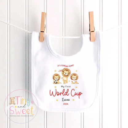 My First World Cup 2026 Baby &amp; Toddler T-Shirt, Personalised England Kids Football Shirt, Gift For England World Cup, England Fan