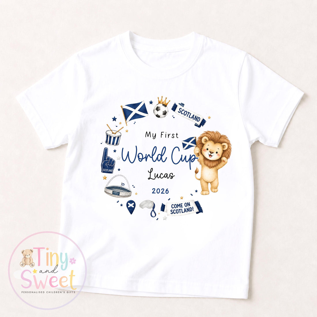 My First World Cup 2026 Baby T Shirt or Sleepsuit, Toddler Kids, Personalised Scotland Kids Football Shirt, Gift For Scotland World Cup
