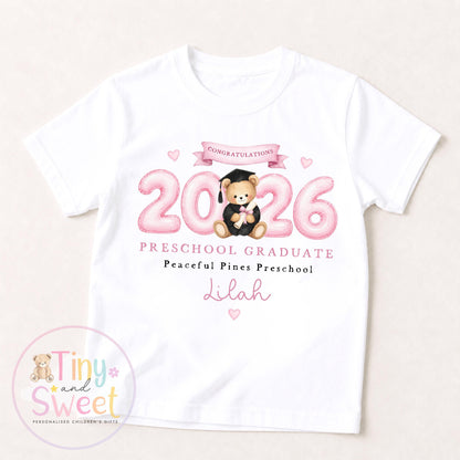 Personalised Nursery Graduation T Shirt, Boys &amp; Girls, Pre School Keepsake, Nursery Leavers T Shirt, Nursery Keepsake Leaver Gift