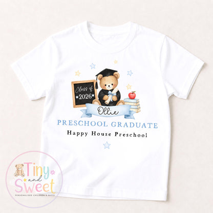 Personalised Nursery Graduation T Shirt, Boys &amp; Girls, Pre School Keepsake, Nursery Leavers T Shirt, Nursery Keepsake Leaver Gift