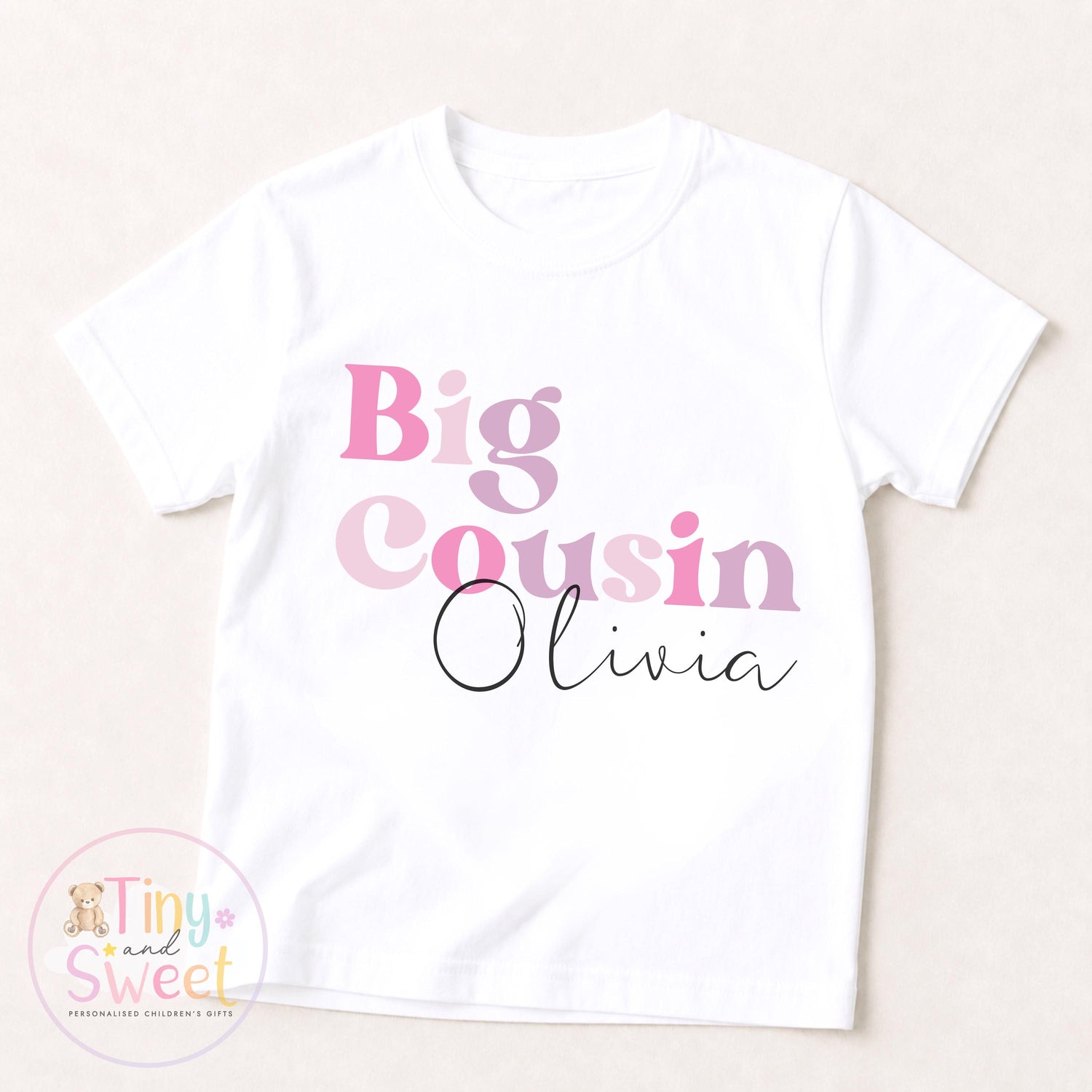 Adorable Pastel Big Cousin T-Shirt for Kids - Pregnancy Announcement Gift &amp; New Family Member Reveal