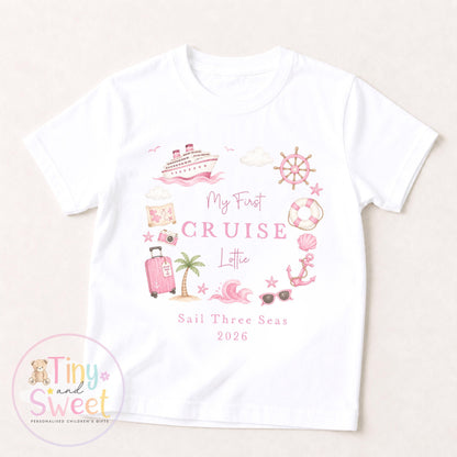Personalised First Cruise T Shirt or Sleepsuit, First Time Cruiser Bodysuit, Baby’s First Holiday Outfit, Custom Cruise Sleepsuit Gift