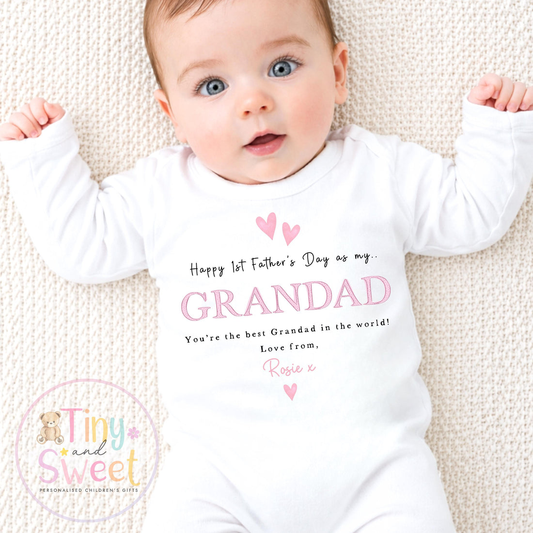 Fathers Day Grandad Sleepsuit, 1st Fathers Day As My Grandad, New Grandad Gift, Fathers Day, 1st Fathers Day Babygrow, Sleepsuit Babygrow