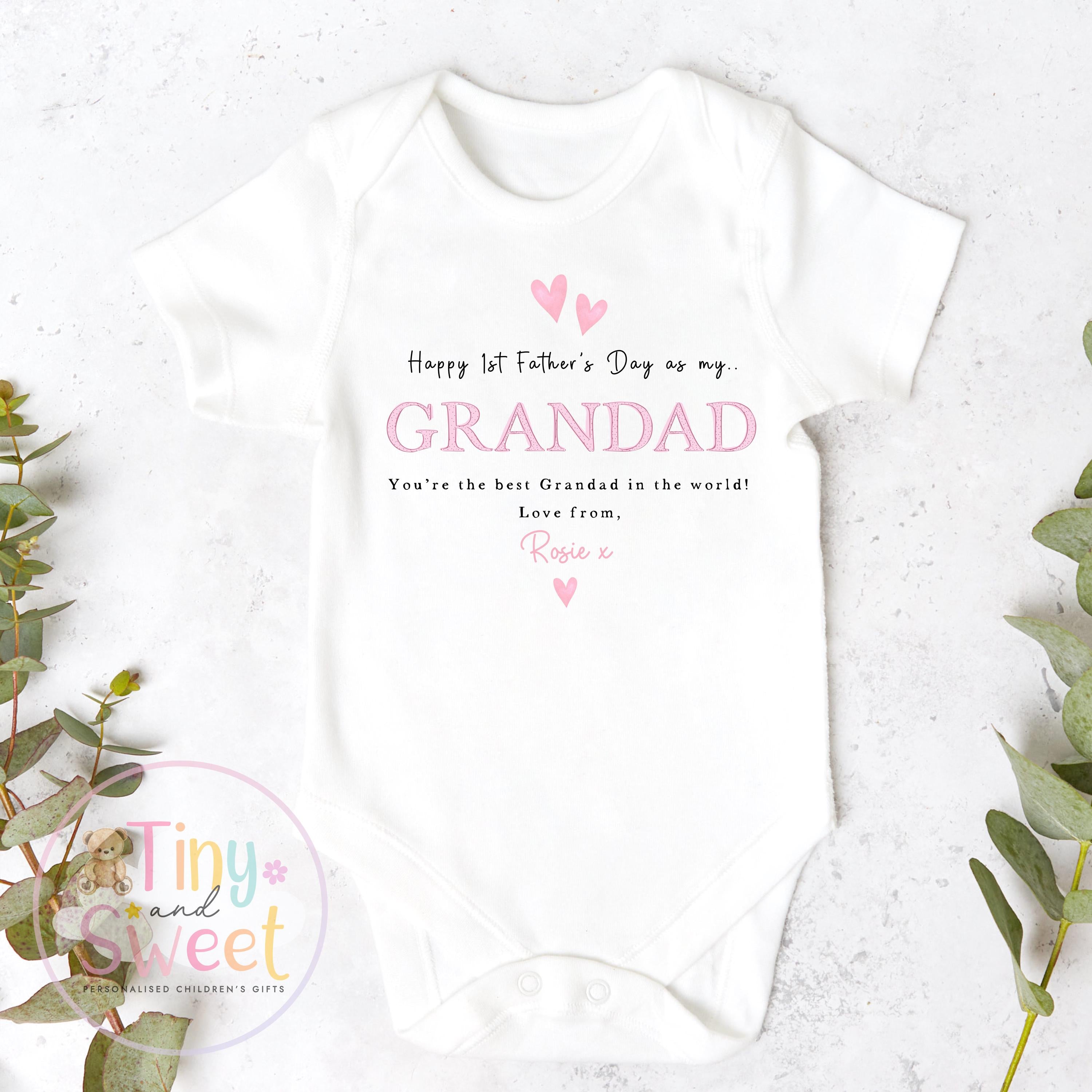 Fathers Day Grandad T Shirt, 1st Fathers Day As My Grandad, New Grandad Gift, Fathers Day, 1st Fathers Day Babygrow, Sleepsuit Babygrow