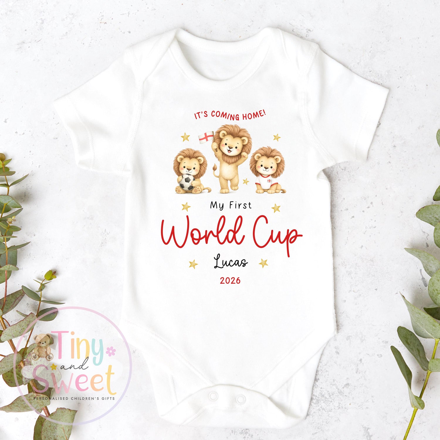 My First World Cup 2026 Baby &amp; Toddler T-Shirt, Personalised England Kids Football Shirt, Gift For England World Cup, England Fan