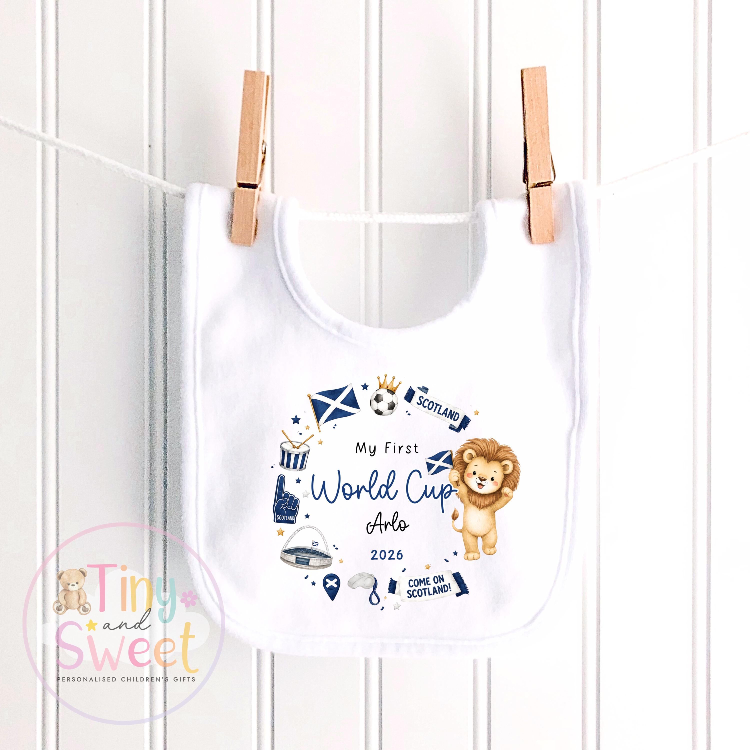 My First World Cup 2026 Baby T Shirt or Sleepsuit, Toddler Kids, Personalised Scotland Kids Football Shirt, Gift For Scotland World Cup