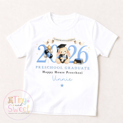 Personalised Nursery Graduation T Shirt, Boys &amp; Girls, Pre School Keepsake, Nursery Leavers T Shirt, Nursery Keepsake Leaver Gift