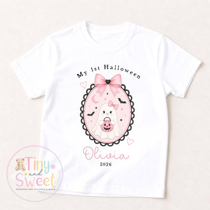 Personalised My First Halloween Sleepsuit – First Halloween –Baby’s 1st Halloween Outfit with Name – Custom Baby Grow – Halloween Baby Gift