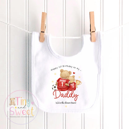 Happy Birthday Daddy, 1st Birthday as My Daddy Football Fan, New Dad Gift, Dad Birthday, Daddy Birthday, Sleepsuit Babygrow Bodysuit Dad