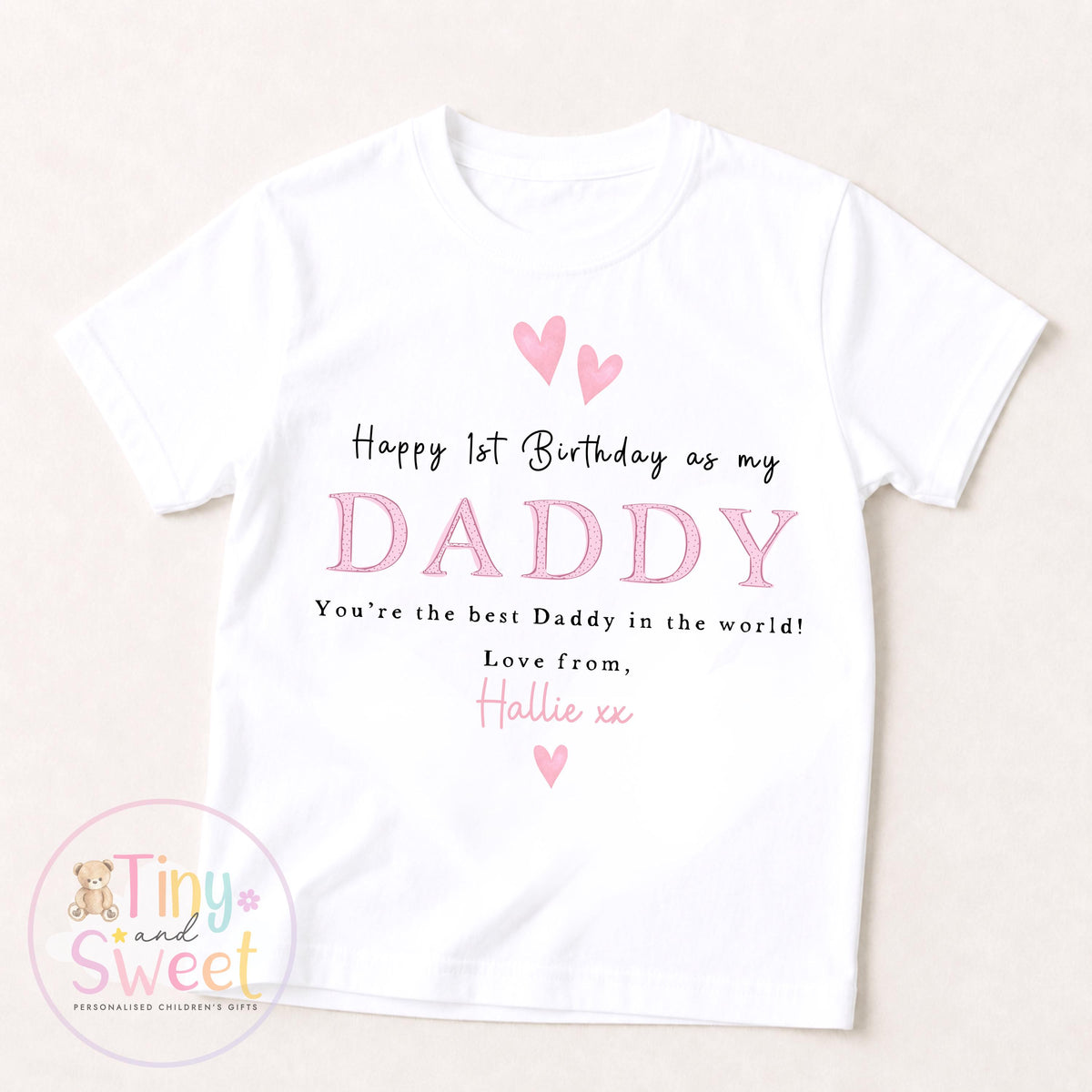 Happy 1st Birthday As My Daddy, Minimal Baby Sleepsuit, Happy Birthday Daddy Sleepsuit – Simple &amp; Sweet, Daddy Gift From Baby