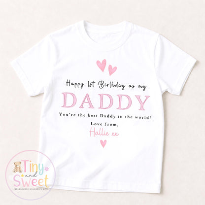 Happy 1st Birthday As My Daddy, Minimal Baby Sleepsuit, Happy Birthday Daddy Sleepsuit – Simple &amp; Sweet, Daddy Gift From Baby
