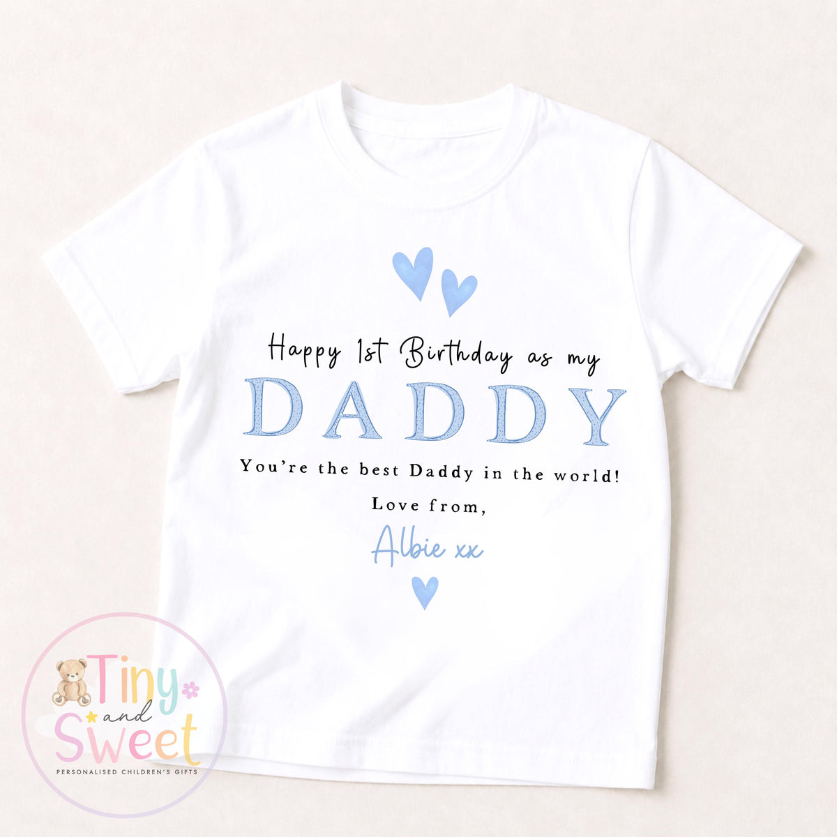 Happy 1st Birthday As My Daddy, Minimal Baby Sleepsuit, Happy Birthday Daddy Sleepsuit – Simple &amp; Sweet, Daddy Gift From Baby