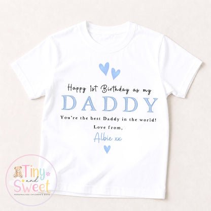 Happy 1st Birthday As My Daddy, Minimal Baby Sleepsuit, Happy Birthday Daddy Sleepsuit – Simple &amp; Sweet, Daddy Gift From Baby