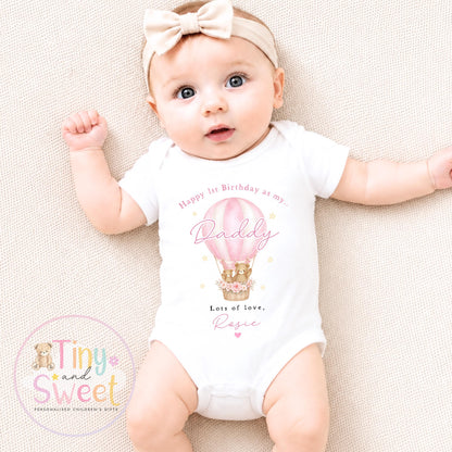 Happy Birthday Daddy, 1st Birthday as My Daddy, New Dad Gift, Dad Birthday, Daddy Birthday, Sleepsuit Babygrow Bodysuit Dad Birthday