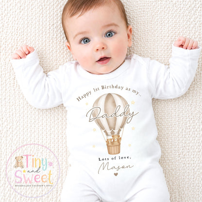 Happy Birthday Daddy, 1st Birthday as My Daddy, New Dad Gift, Dad Birthday, Daddy Birthday, Sleepsuit Babygrow Bodysuit Dad Birthday