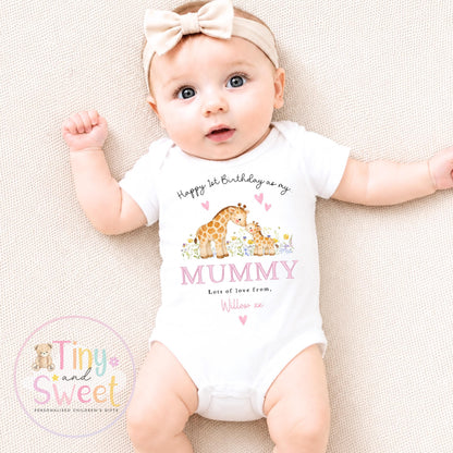 Happy Birthday Mummy Sleepsuit, Mummy birthday Gift, New Mum Gift, Mummys birthday, 1st birthday as my Mummy, Toddler Mummy Birthday Tee