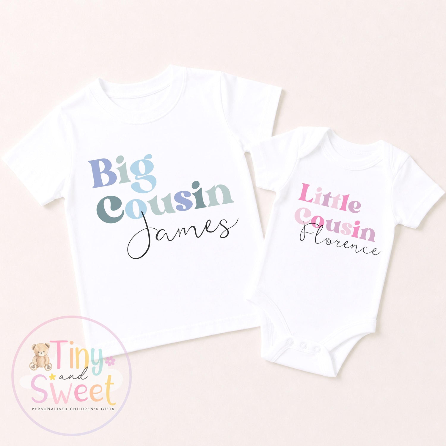 Adorable Pastel Big Cousin T-Shirt for Kids - Pregnancy Announcement Gift &amp; New Family Member Reveal