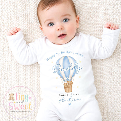 Happy Birthday Daddy, 1st Birthday as My Daddy, New Dad Gift, Dad Birthday, Daddy Birthday, Sleepsuit Babygrow Bodysuit Dad Birthday