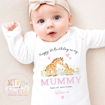 Happy Birthday Mummy Sleepsuit, Mummy birthday Gift, New Mum Gift, Mummys birthday, 1st birthday as my Mummy, Toddler Mummy Birthday Tee