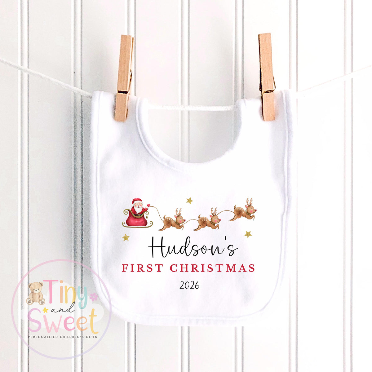 My First Christmas Sleepsuit, Personalised My First Christmas Babygrow, Baby’s 1st Christmas Outfit, Newborn Christmas Outfit, First Xmas