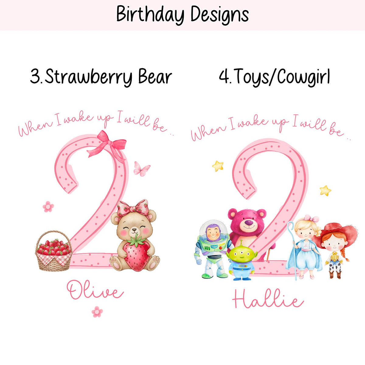 Personalised Pink Any Age Themed Birthday Girls Stripe Long Set, Girl Birthday Cotton Clothing Set, Birthday Morning Set