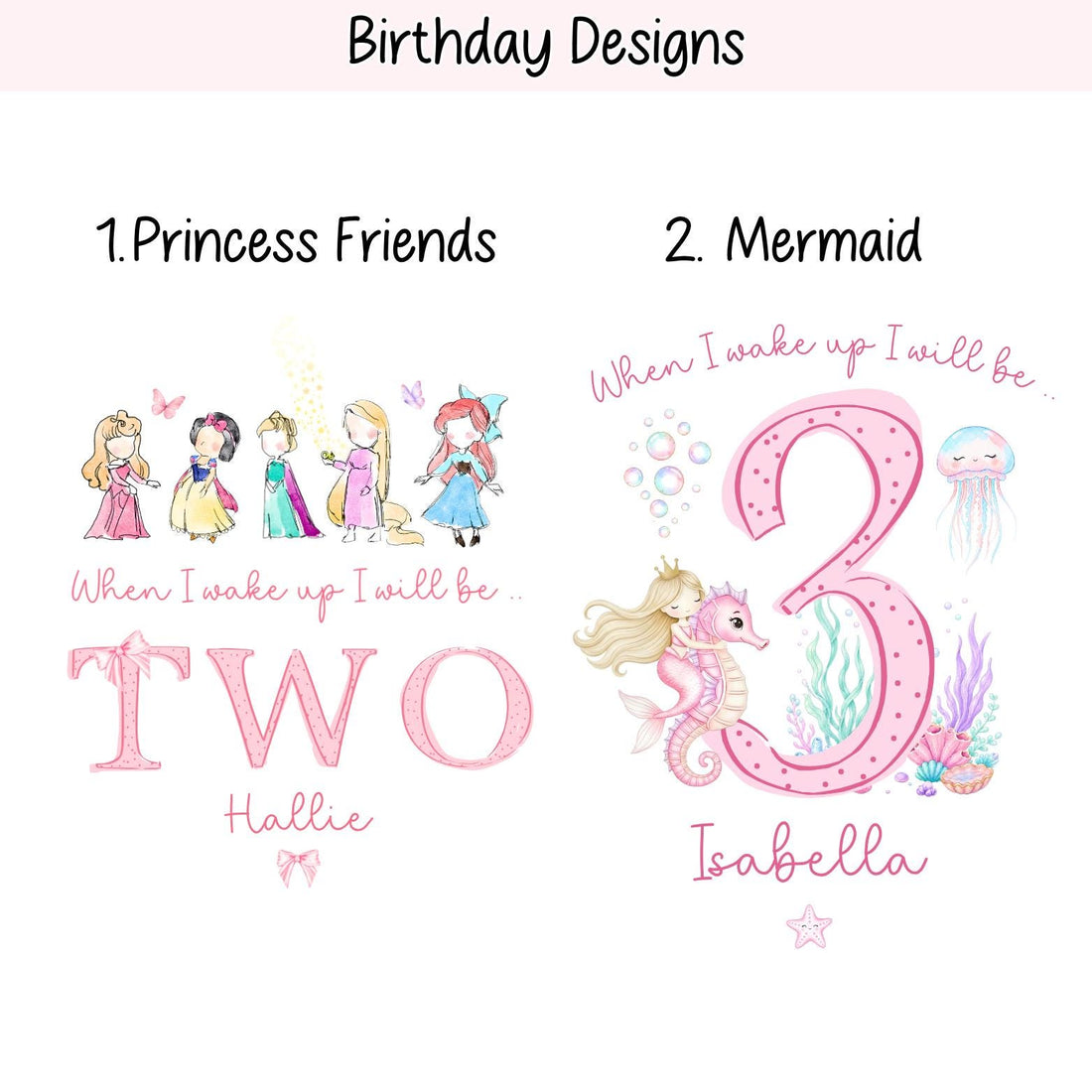 Personalised Pink Any Age Themed Birthday Girls Stripe Long Set, Girl Birthday Cotton Clothing Set, Birthday Morning Set