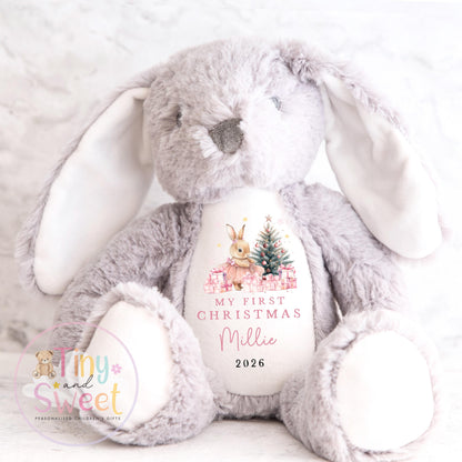 Pink Ballerina Bunny Personalised Christmas Soft Toy