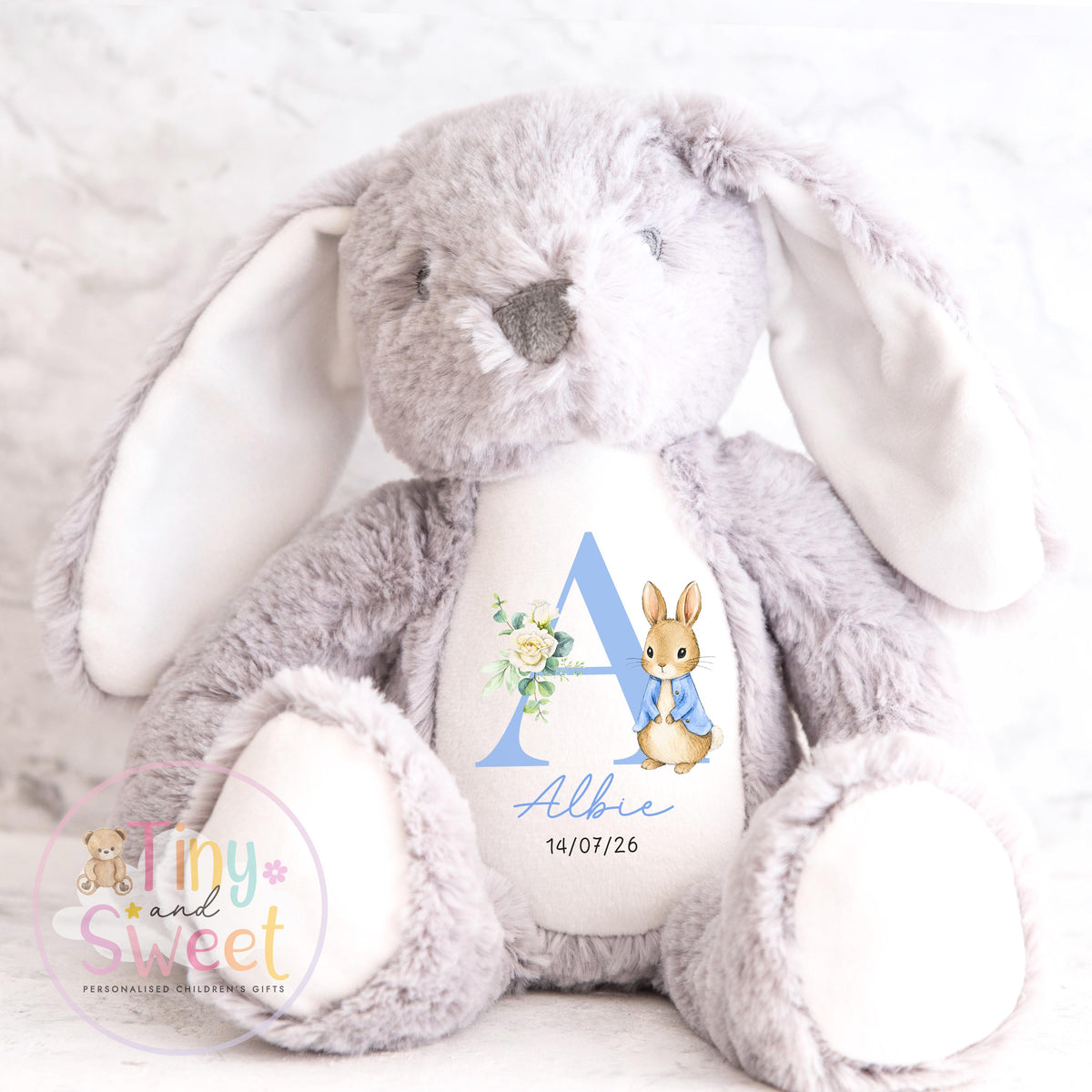 Personalised New Baby soft Toy, New Birth Gift, New baby gift, Newborn Gift, Baby Keepsake, Baby shower gift, Birth stats, Teddy, Bunny