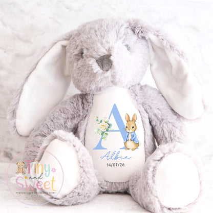 Personalised New Baby soft Toy, New Birth Gift, New baby gift, Newborn Gift, Baby Keepsake, Baby shower gift, Birth stats, Teddy, Bunny