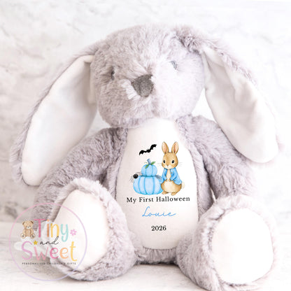 Personalised My First Halloween Bunny, Halloween Keepsake Plush Toy, New Baby Gift