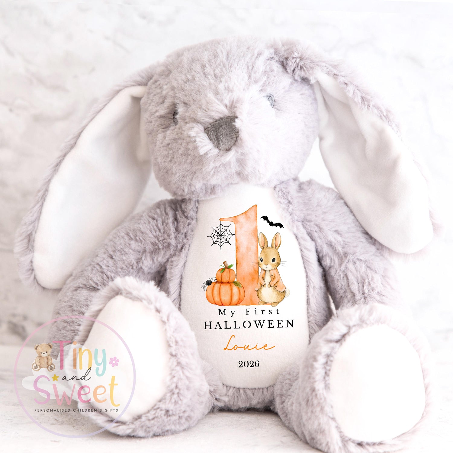 Personalised My First Halloween Bunny, Halloween Keepsake Plush Toy, New Baby Gift
