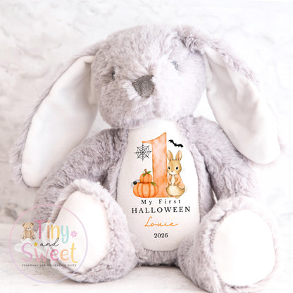 Personalised My First Halloween Bunny, Halloween Keepsake Plush Toy, New Baby Gift